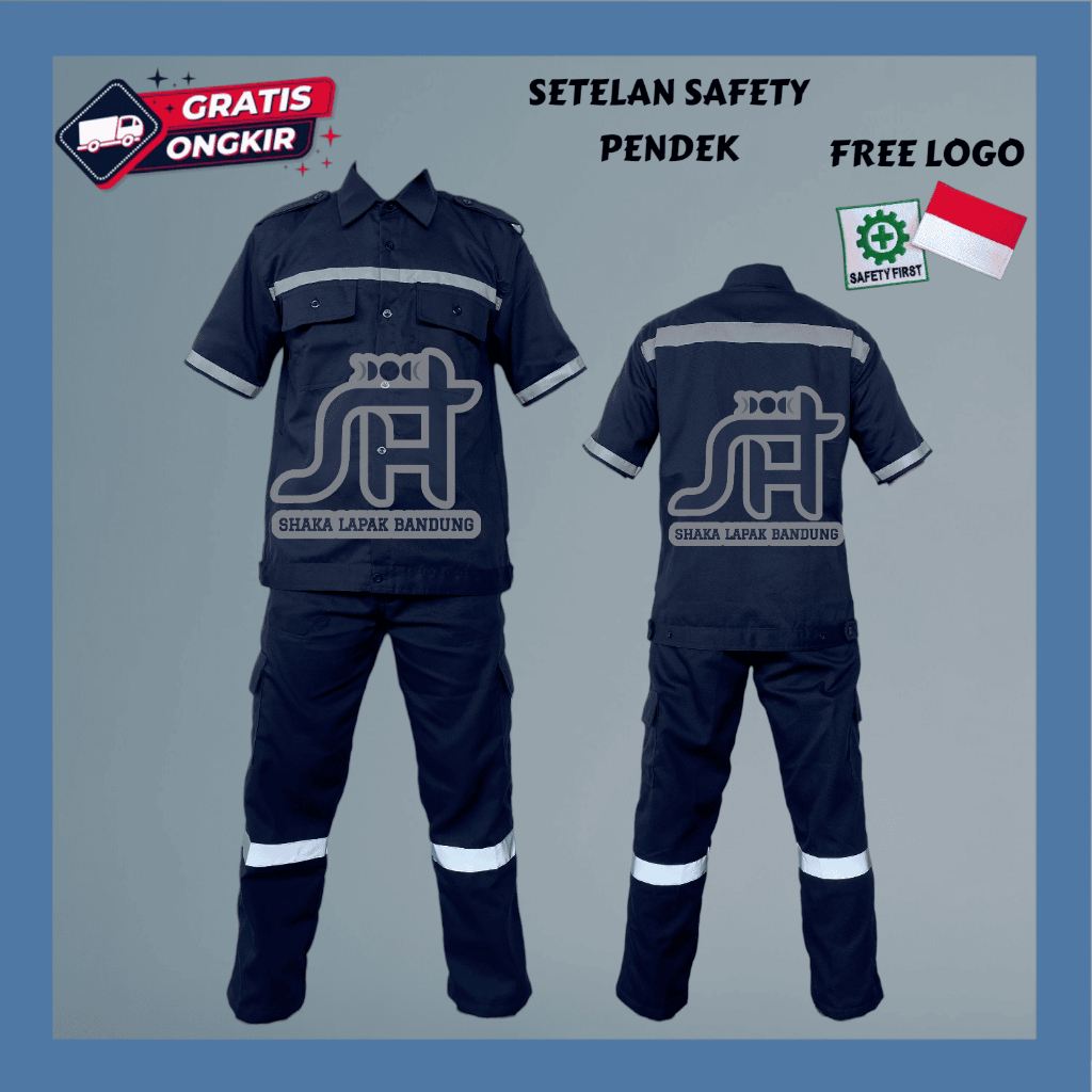 Setelan Safety Kerja - Set Baju K3 - Baju Kerja Murah Bahan Twill