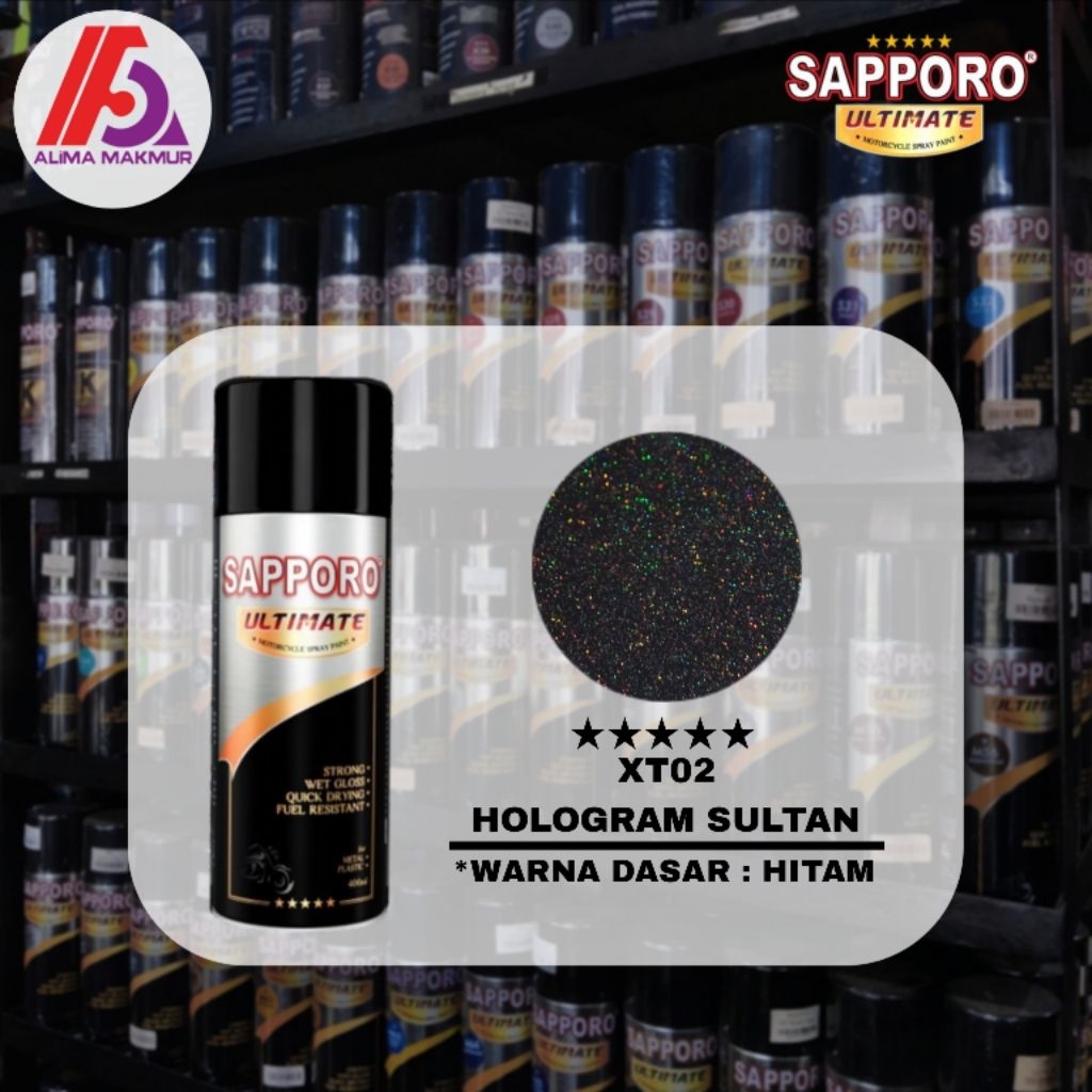 Sapporo Ultimate XT02 Hologram Sultan 400ml / Pilok Sapporo / Cat Hologram / Pilok Hologram / Cat Ho