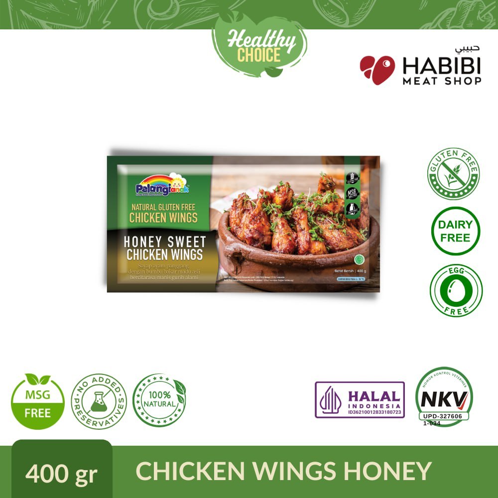 

PELANGI - Chicken Wings Honey Gluten Free, Dairy Free, Egg Free, Halal Non MSG & Non Pengawet