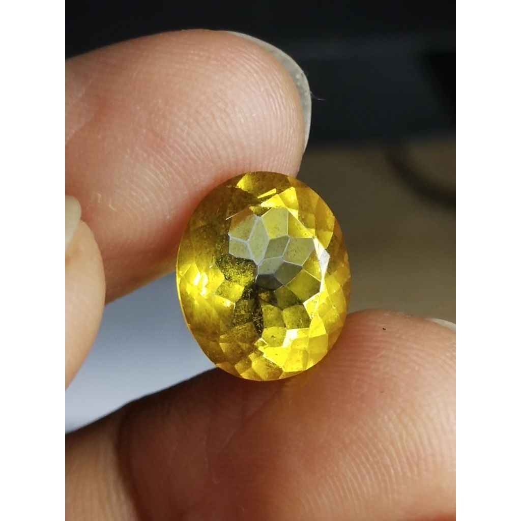 Natural Imperial Yellow Topaz Memo 12.5 x 10.5 x 7.2 mm 4.9 Ct Kuning Oval Cutting Langka YGL 1507