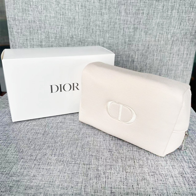 Make Up Pouch Dior Square Pink Nylon lnclude box16*5.5*10cm Makeup Pouch Aesthetic /Tas Kosmetik / C