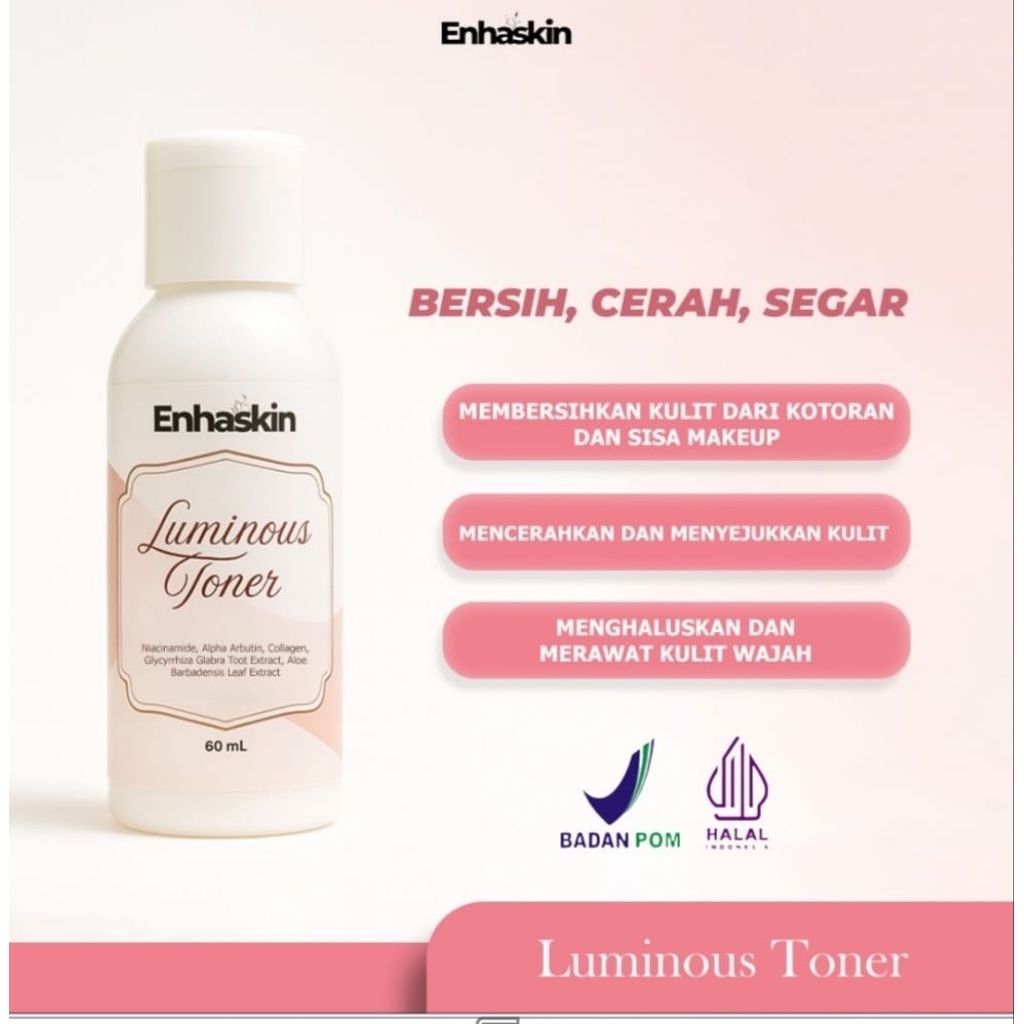 TONER Wajah Enhaskin 60 ml  BPOM & Halal  by distributor Ayu Laurence dan Nyolowedi