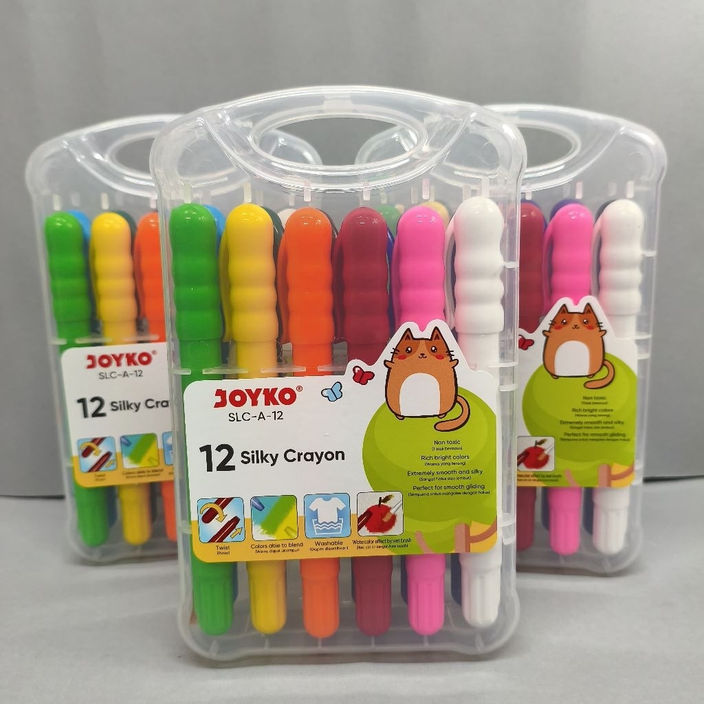 

Joyko Silky Crayon 12 warna SLC-A12 / Crayon Stick Anak Non-Toxic