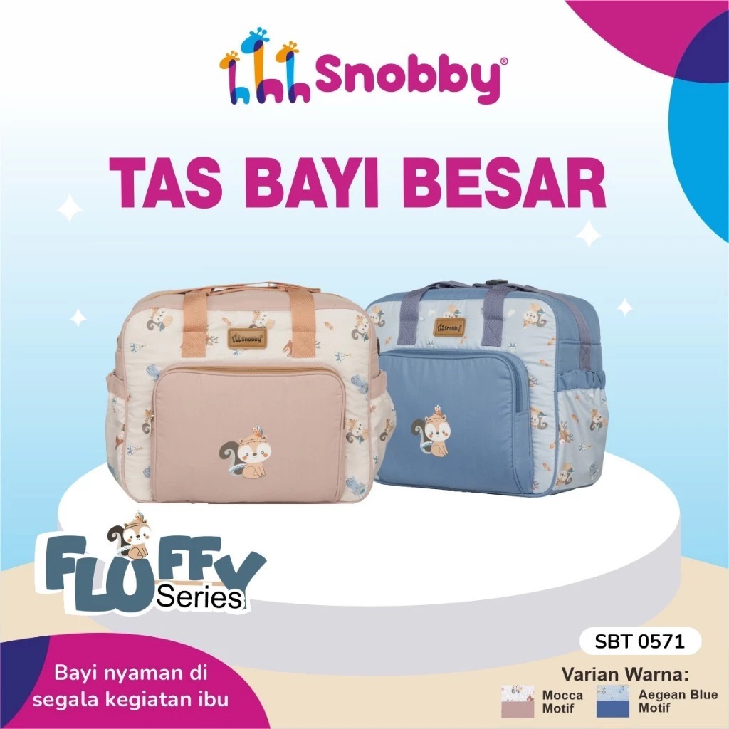 Snobby Tas Bayi Besar Saku Print Fluffy Series SBT 0571 / Medium SBT 0572 / Kecil SBT 0573 / Tas Ran