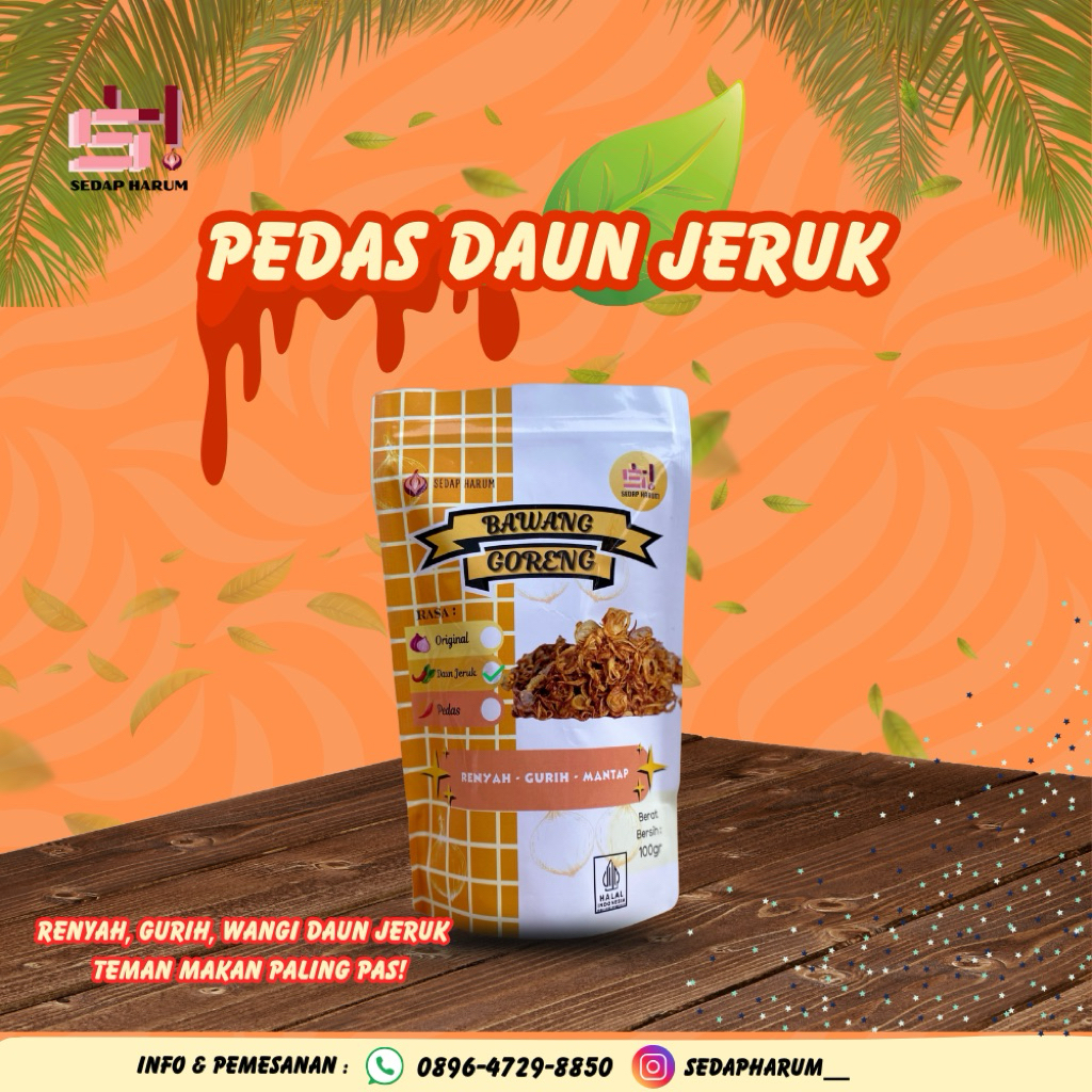 

Bawang Goreng Sumenep Varian Daun jeruk 100gr
