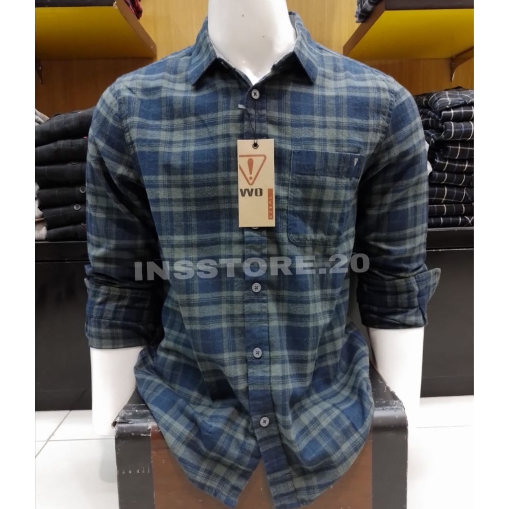 KEMEJA PRIA WATCHOUT JEANS ORIGINAL SLIM FIT WARNA NAVY LENGAN PANJANG KUALITAS PREMIUM