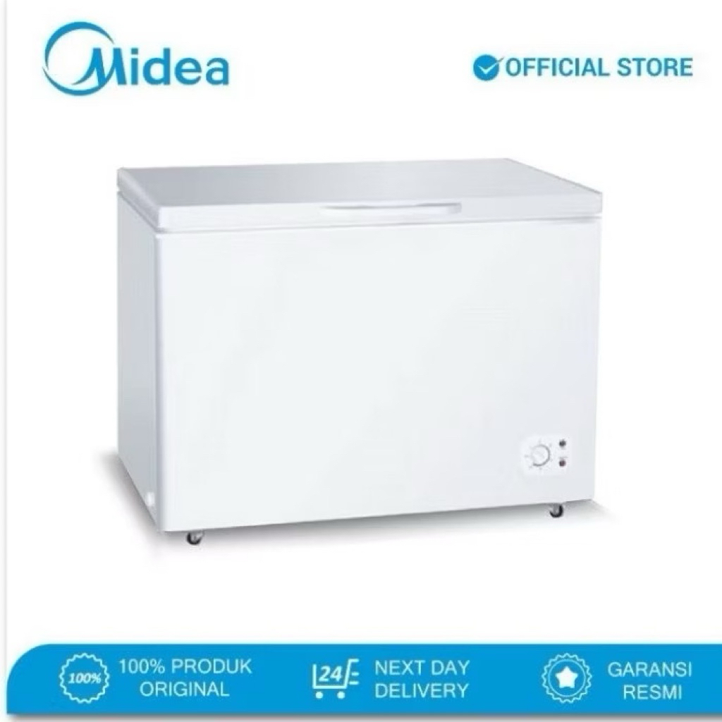 Midea Chest Freezer Box 300 Liter Cepat Beku Dengan Kunci Dinding Fiber HS 390CK