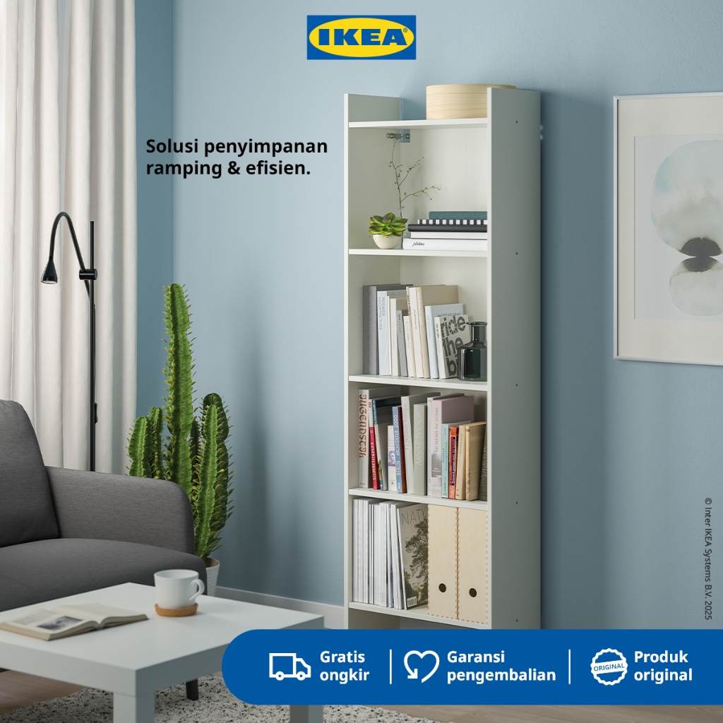 IKEA BAGGEBO Rak Buku Putih 50x25x160 cm