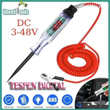 Tespen Digital DC Multifungsi Tespen Listrik Mobil Motor 3V/12v/24v/36V/48V Auto Voltage Universal D