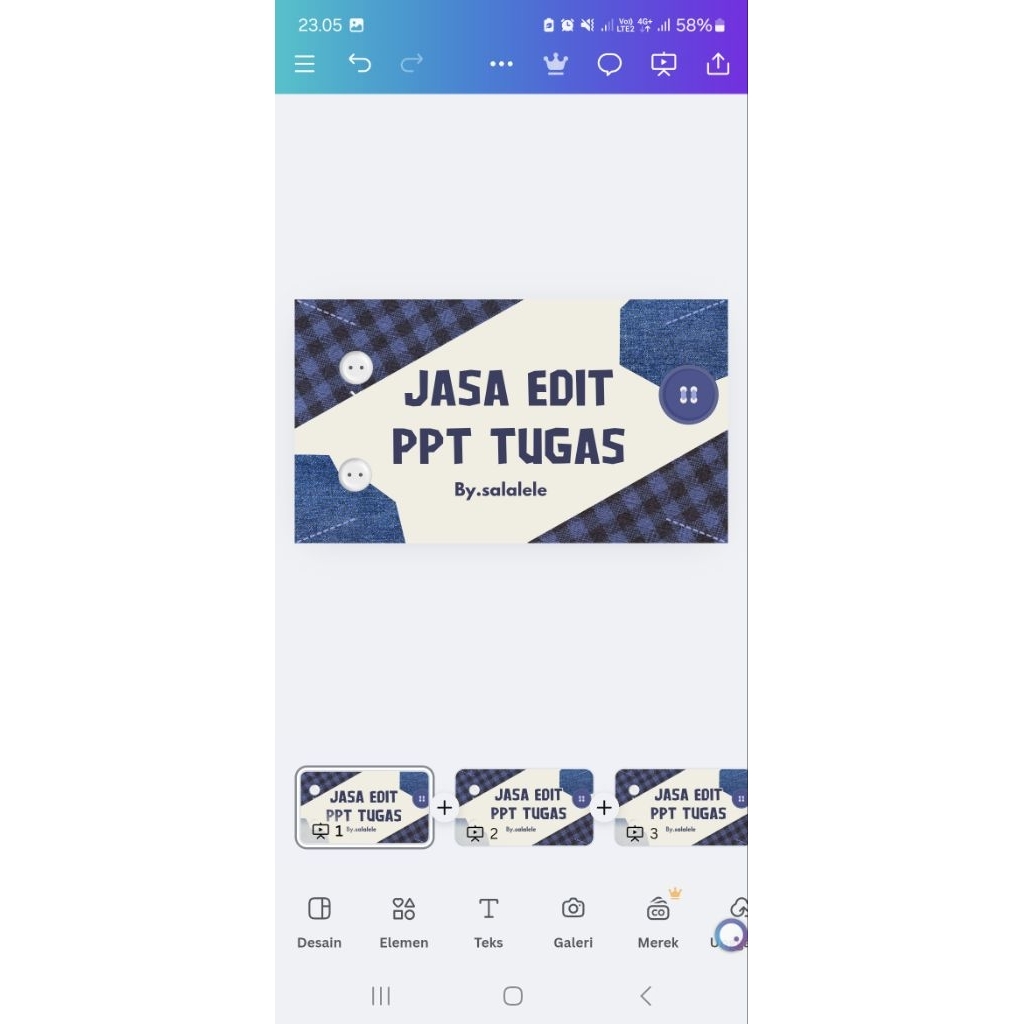 Jasa Edit PPT Canva (materinya harus dikirim)