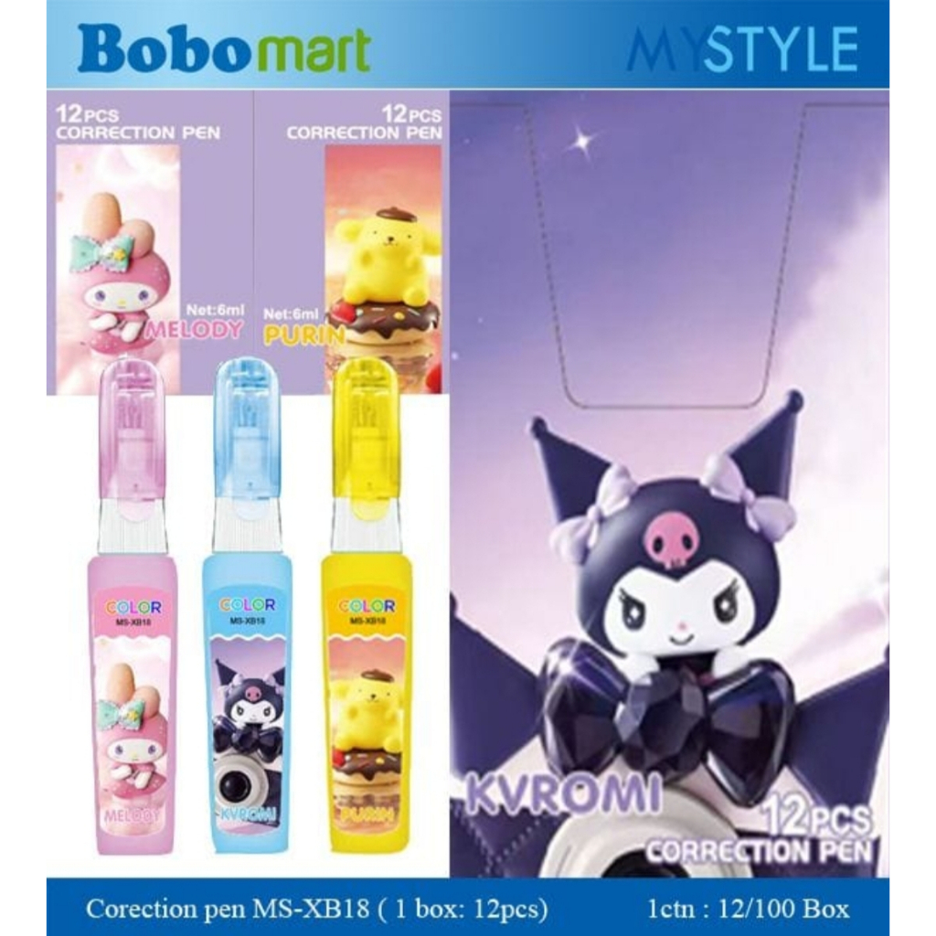 

Correction Pen Korean Style Tipex Cair per Box isi 12 pcs