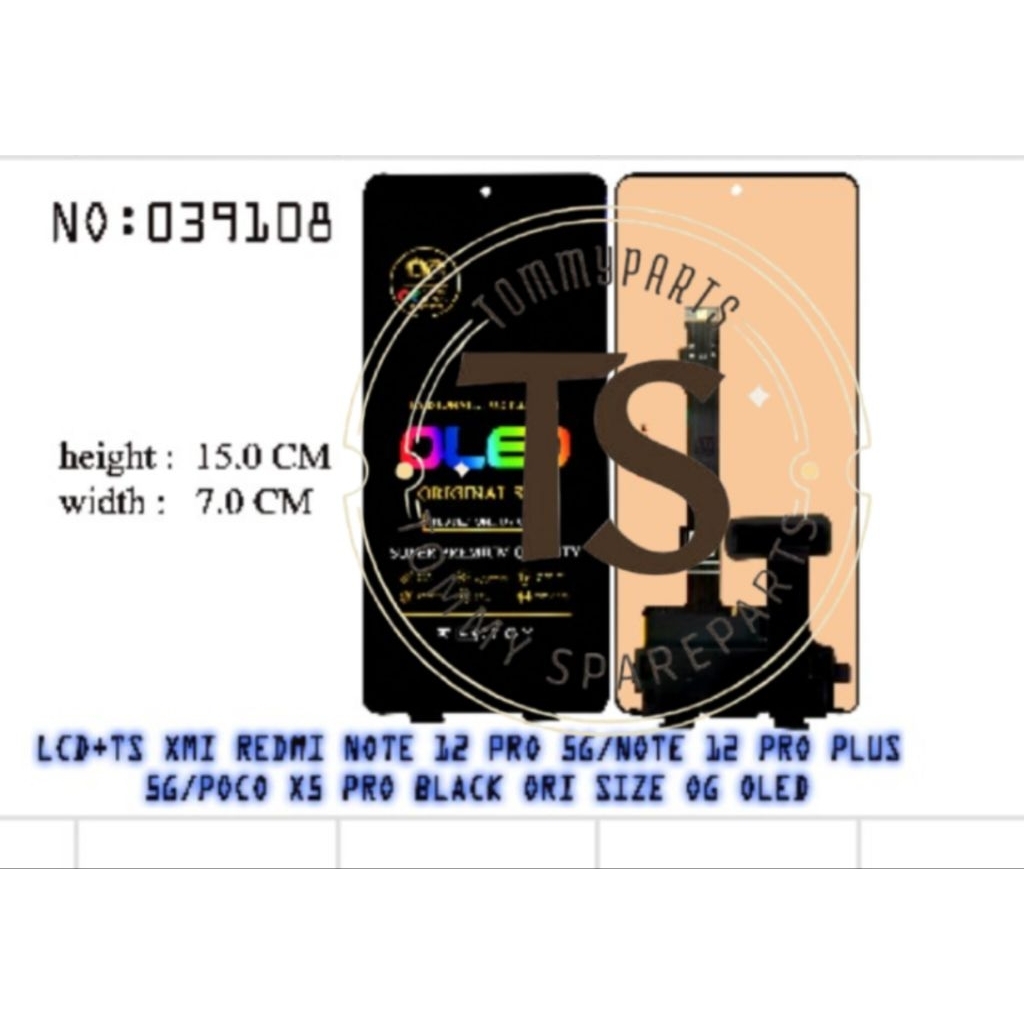 LCD TOUCHSCREEN XIAOMI REDMI NOTE 12 PRO 5G NOTE 12 PRO PLUS POCO X5 PRO OLED OG SIZE FINGERPRINT FU
