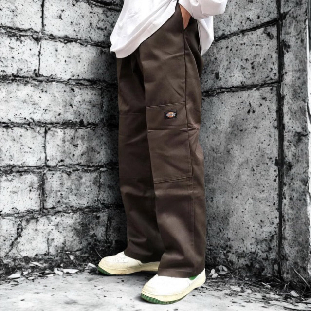 DICKIES MEN’S LOOSE FIT DOUBLE KNEE DARK BROWN WP ORIGINAL