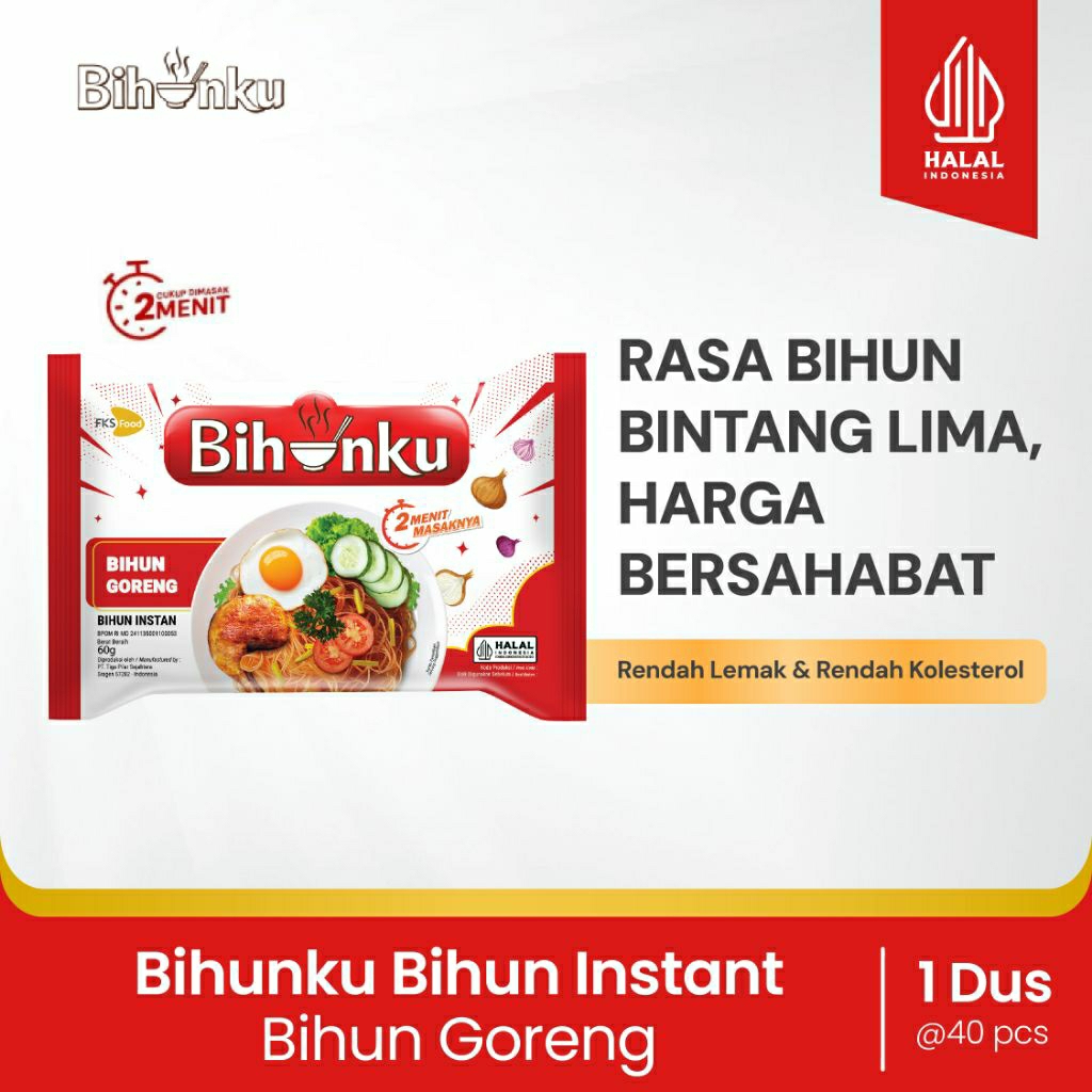 

Bihunku Instant - Goreng - 1 karton - 40 Pcs - 60gr