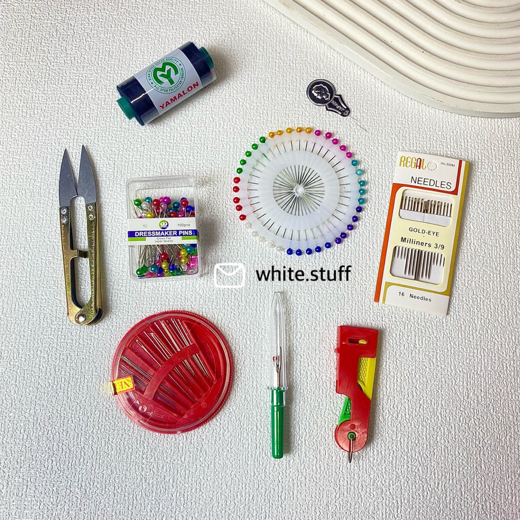 Peralatan Menjahit Ecer Satuan Jarum Jahit / Benang / Gunting / Jarum Pentul / Mata Nenek / Pendedel
