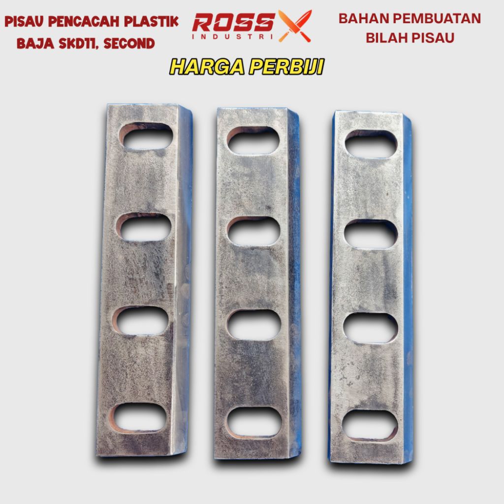 Pisau mesin pencacah plastik bekas material baja SKD11 tebal kokoh bahan pembuatan perbilahan