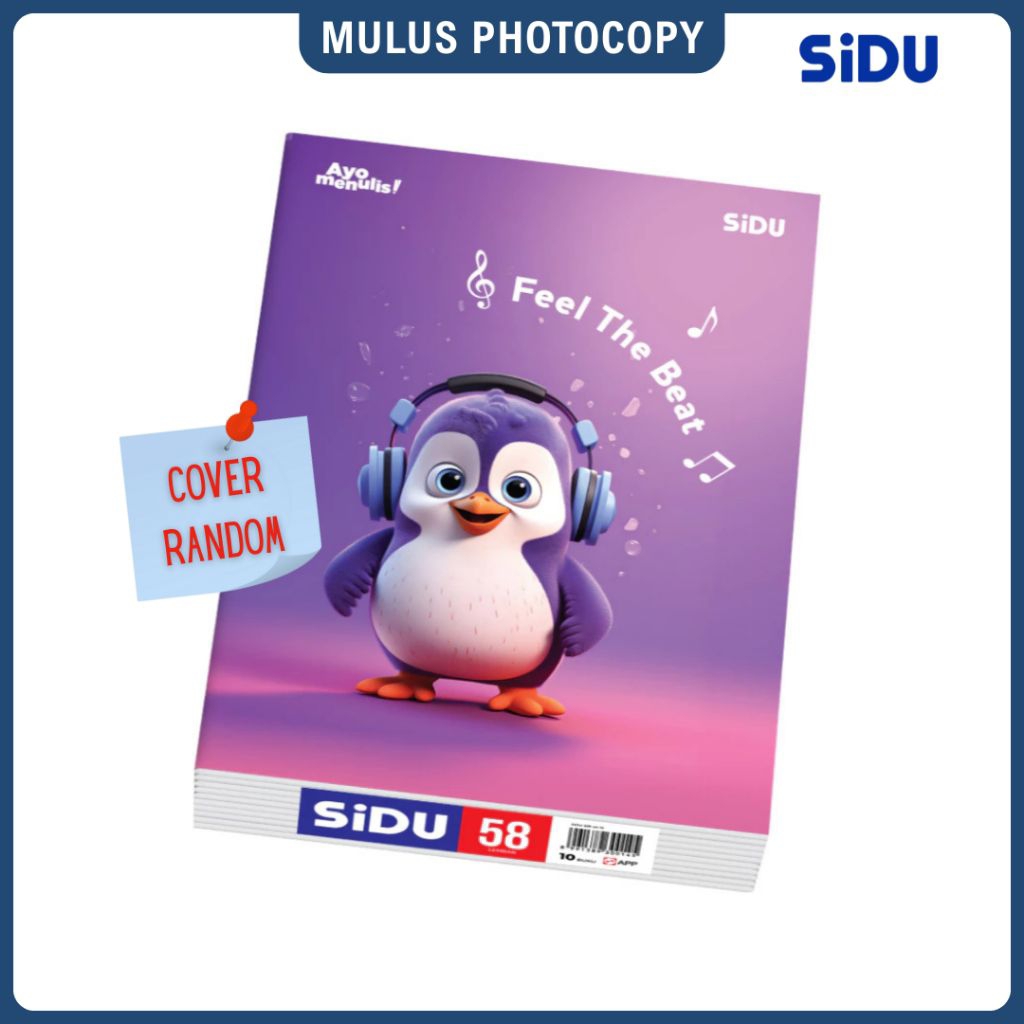 

[1 pack] SiDU Buku Tulis 38 / 58 / 100 Lembar (Cover Random) Buku Tulis Sekolah