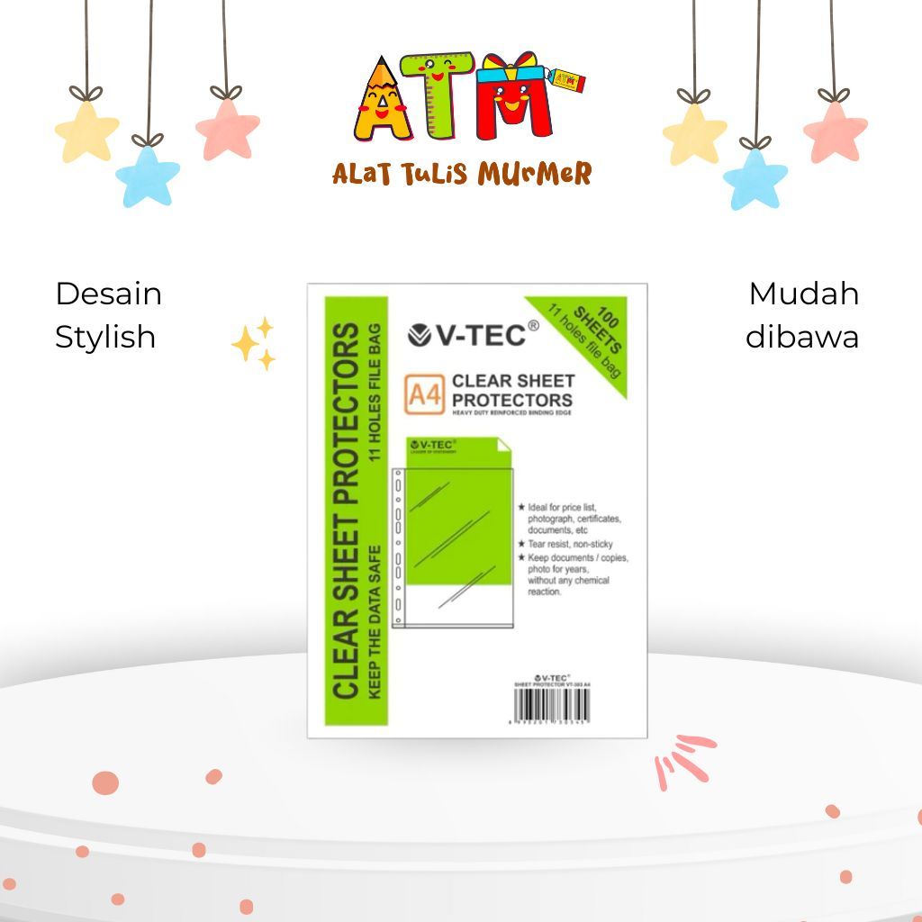 Sheet Protector/Vtec Sheet Protector(Pelindung)/Vtec Sheet Protector VT-303 A4