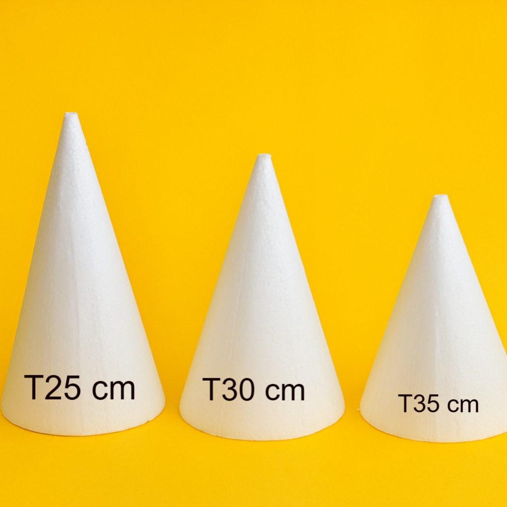 styrofoam kerucut cone / sterofoam kerucut / gabus kerucut diameter 20 cm
