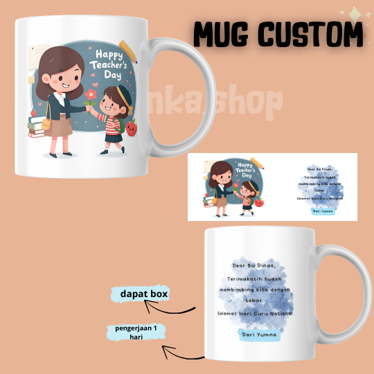 MUG CUSTOM SPESIAL HARI GURU MUG HARI GURU HADIAH HARI GURU