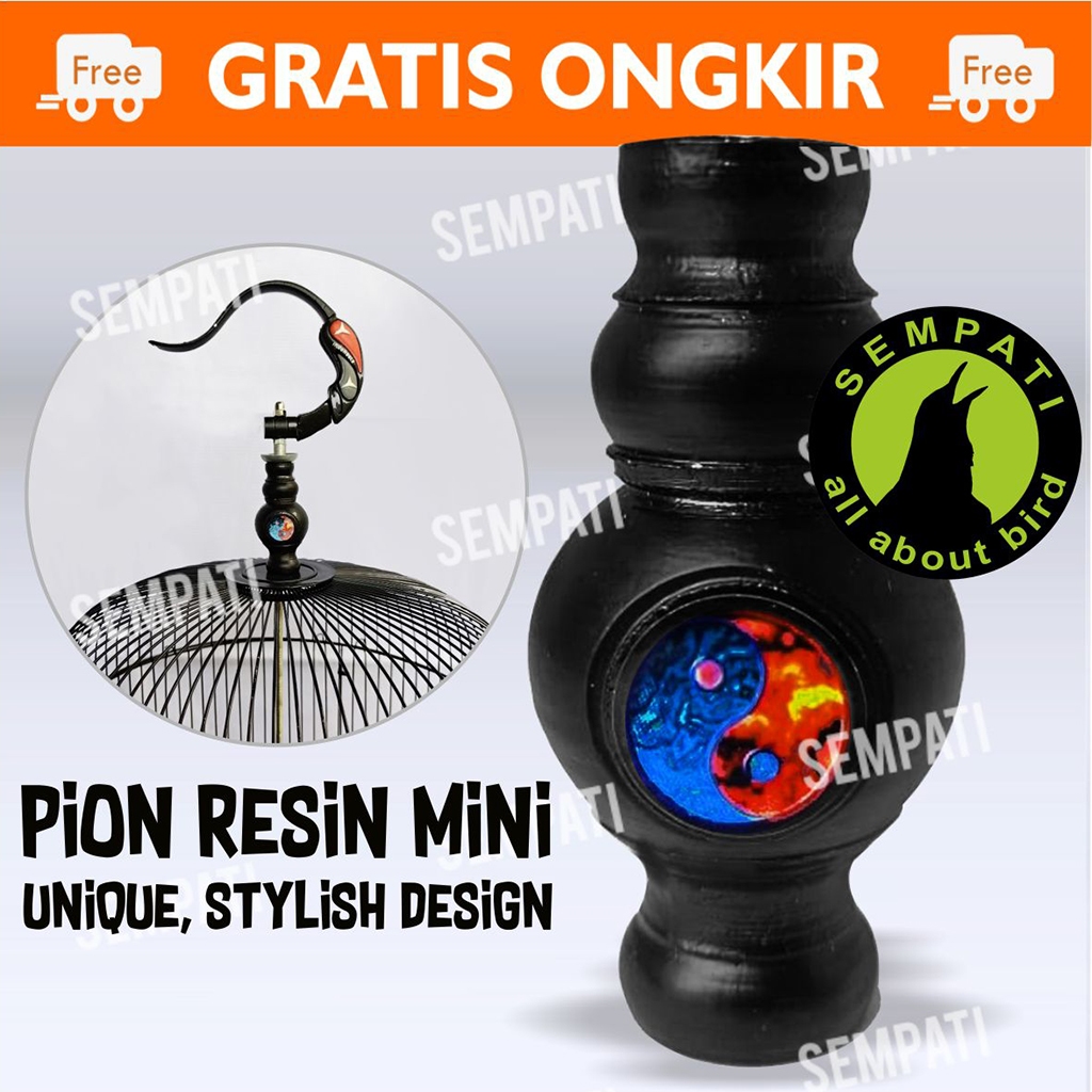 SEMPATI PION RESIN MINI PION SANGKAR KOTAK KANDANG BURUNG KENARI KACER PLECI LOVEBIRD PION GANTUNGAN