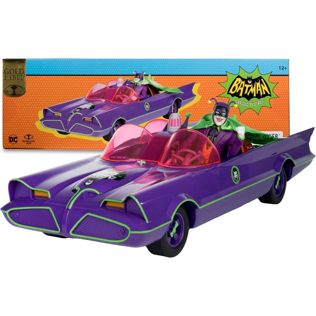MCFARLANE TOYS DC RETRO BATMAN 66 BATMOBILE JOKER FIGURE