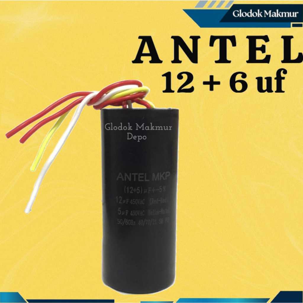 KAPASITOR ELCO MESIN CUCI + KABEL ANTEL ( 12 + 6 )U 450V MKP