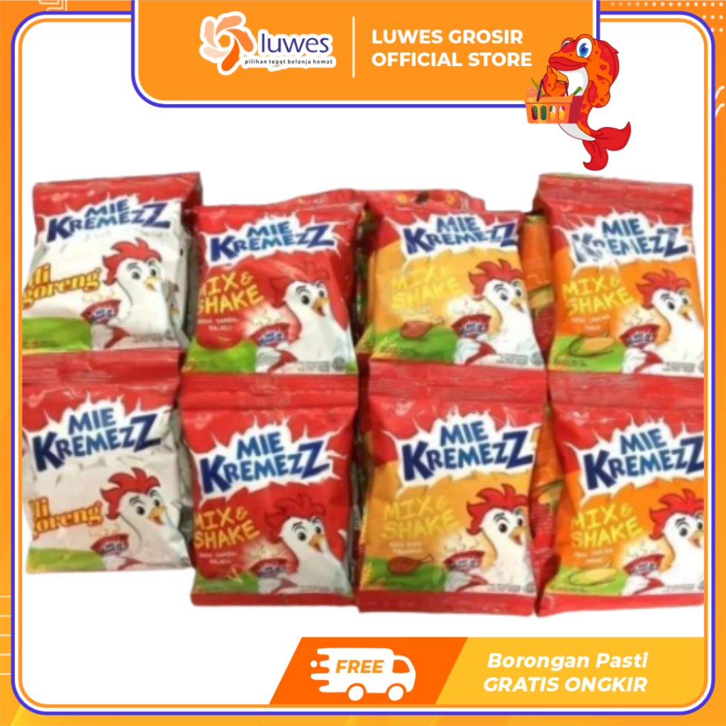 

[GROSIR] Mie KremeZz Mix Shake All Varian Rasa Isi 10pcs Mie Kremezz Kremes Kremez Snack Jadul Murah