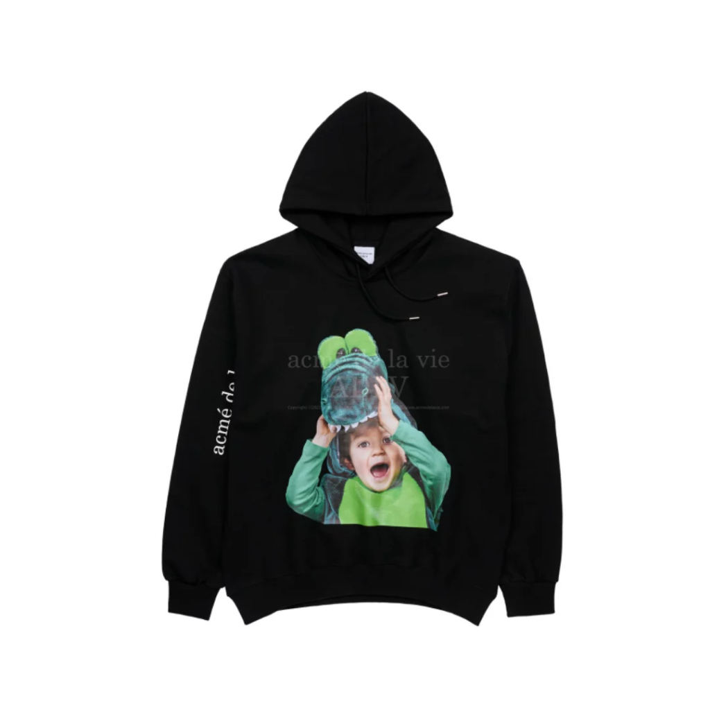 Baby Face Crocodile Doll Hoodie Black