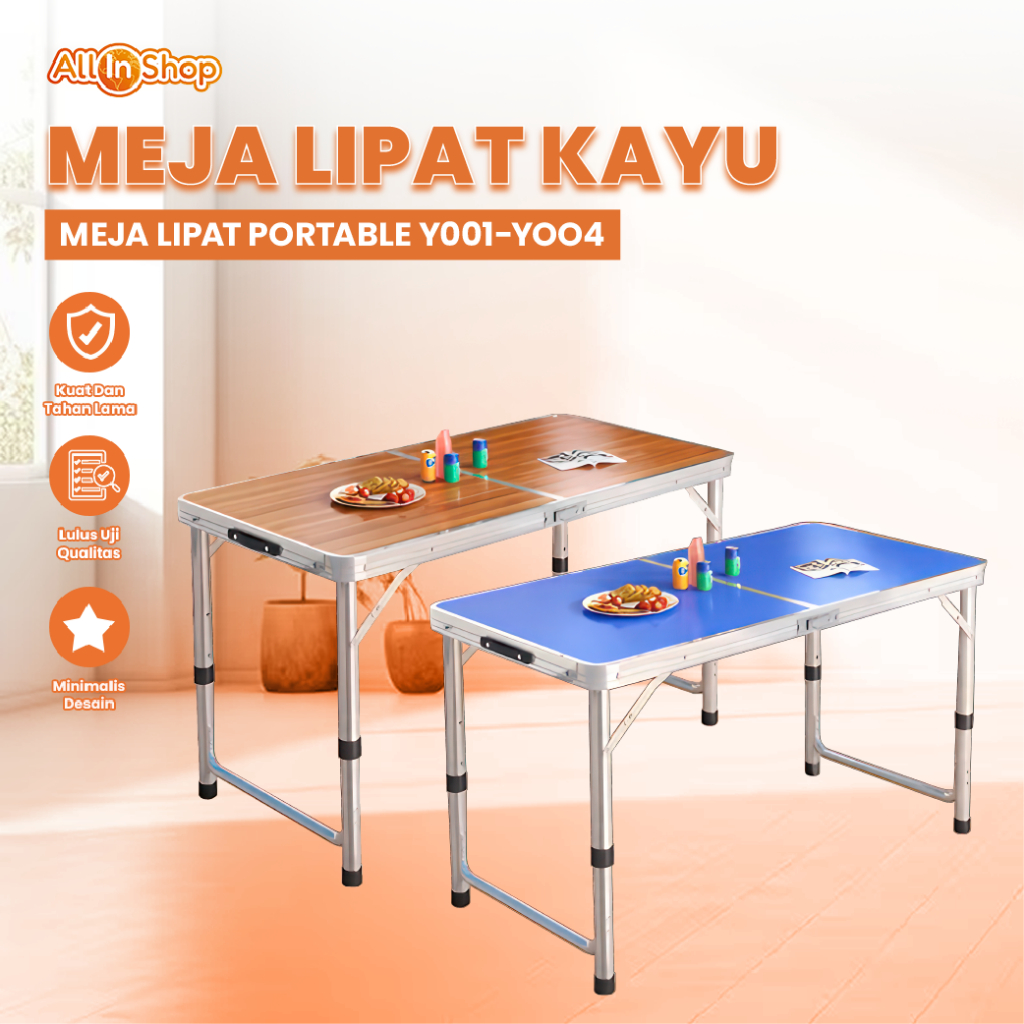 Meja Lipat Kayu Meja Lipat Portable Meja Serbaguna Meja Makan Lesehan Meja Koper Meja Lipat Camping 