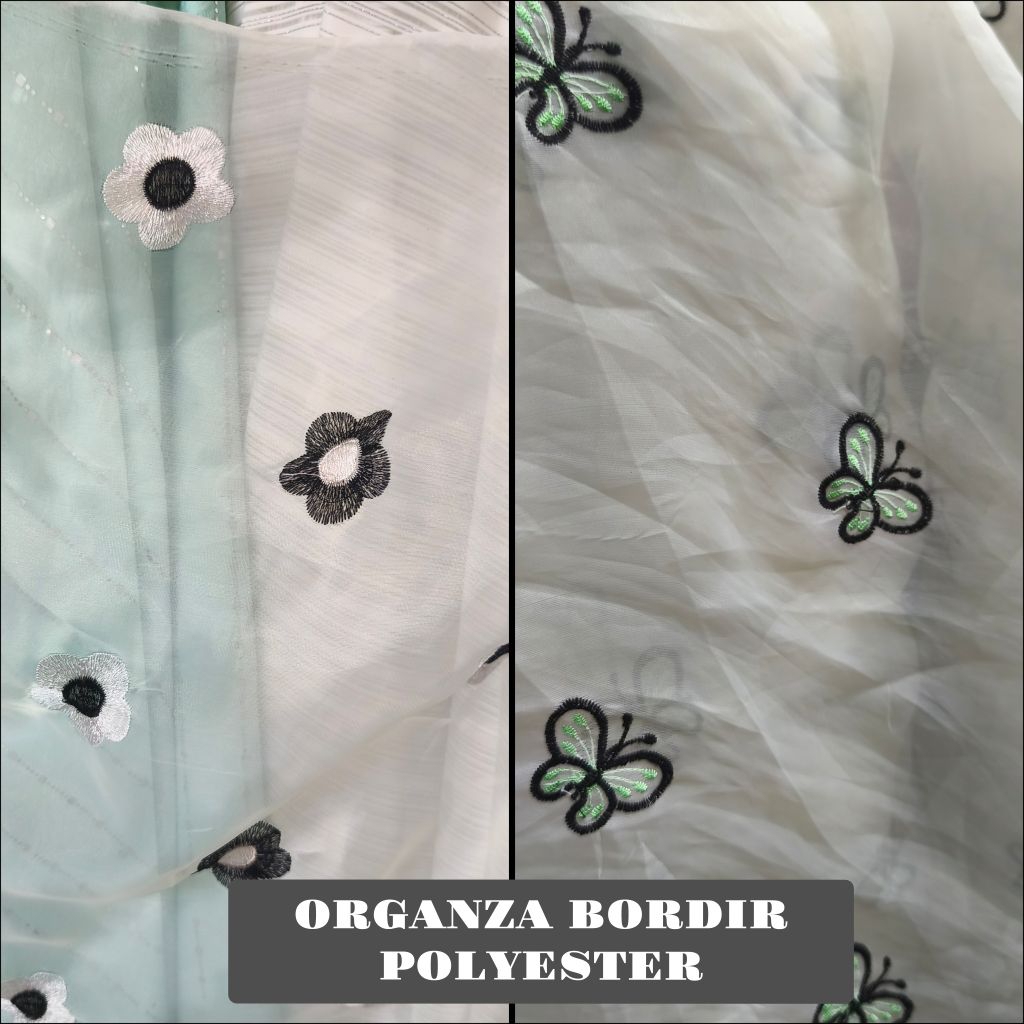 Kain Organza Bordir Polyester/Bahan Kain Organza Polyester [harga ½ meter]