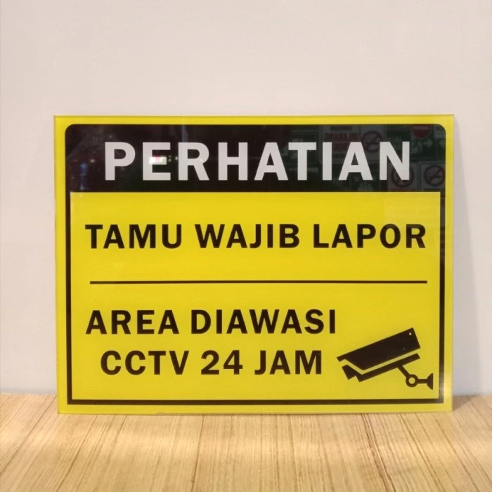 

SIGN in PERHATIAN CCTV plat ACP Stiker reflektif (glow in the dark)