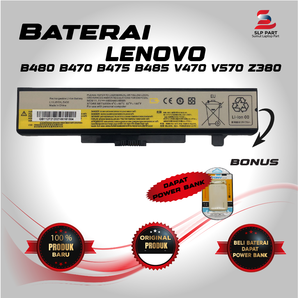 Baterai Lenovo b480 b485 b490 b580