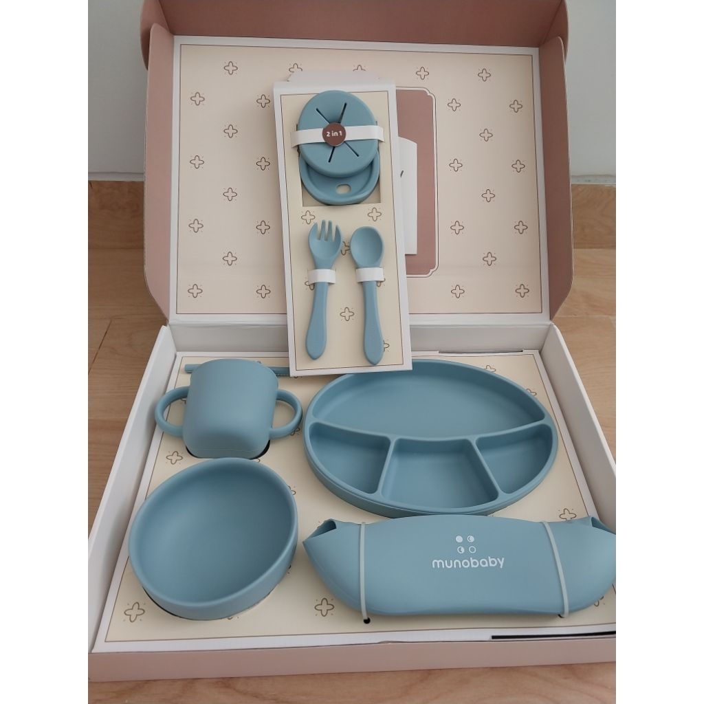 Hampers Baby munobaby peralatan set makan bayi silicone hadiah kado bayi
