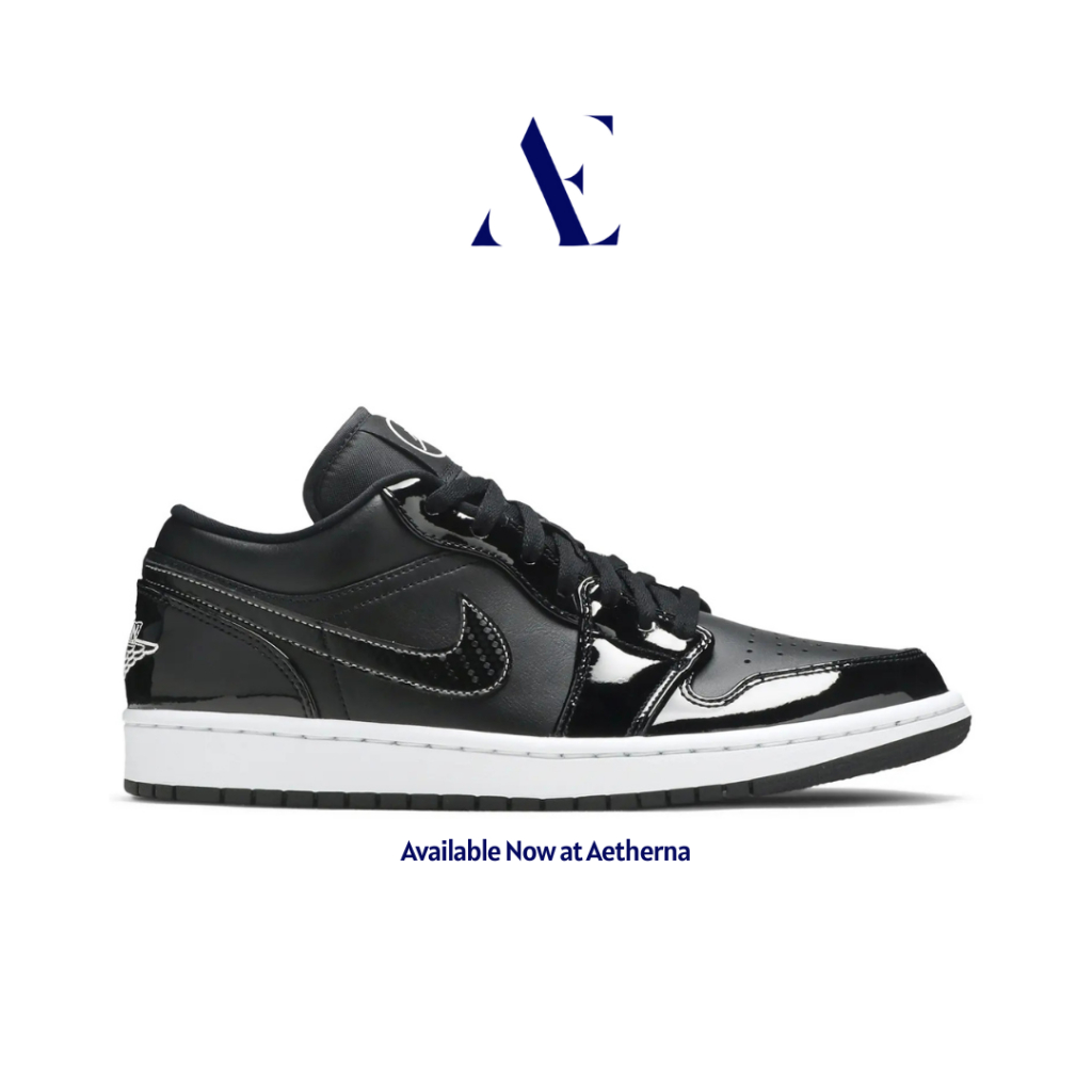 Aetherna. - Sepatu Sneakers Air Jordan 1 Low SE Black Patent Carbon All Star Authentic