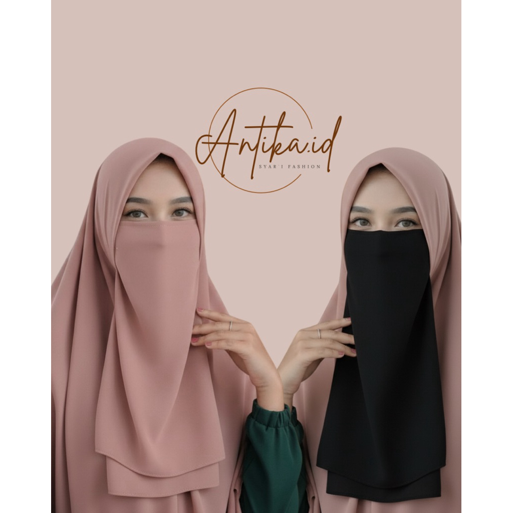 Cadar tali Dua Layer Diamond Crepe premium - CADAR 2 LAYER BAHAN DIAMOND CRAPE NIQOB DUA LAPIS ANTI 