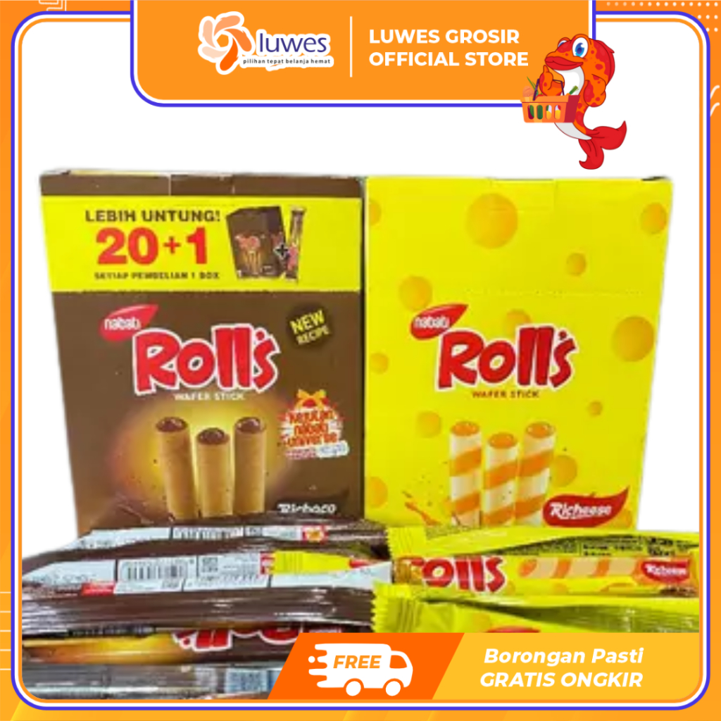 

[GROSIR] Nabati Rolls Wafer Stick Cheese / Chocolate Wafer Stik Keju dan Coklat Murah
