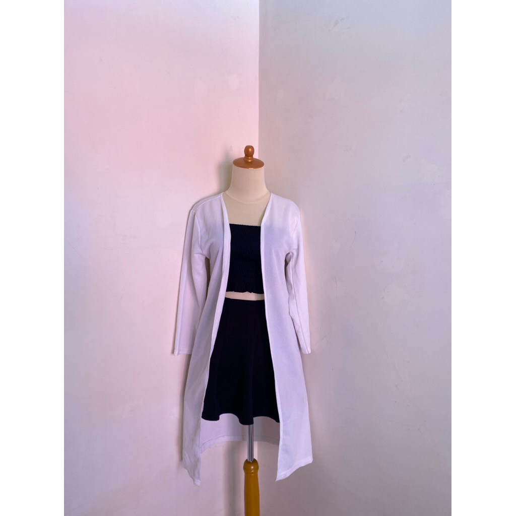 CARDIGAN PUTIH PANJANG