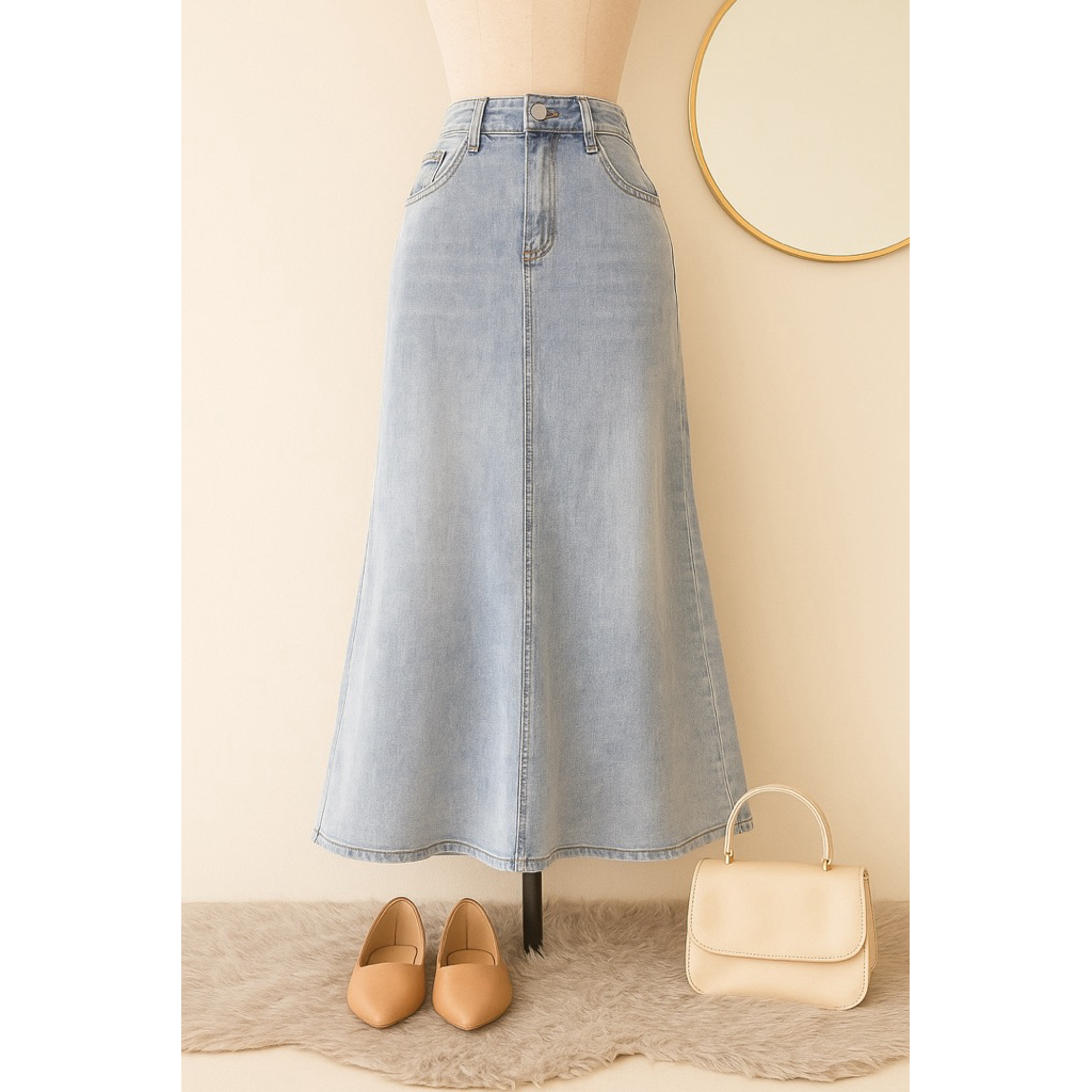 LYLYAN ROK DENIM HIGHWAIST PREMIUM rok jeans wanita