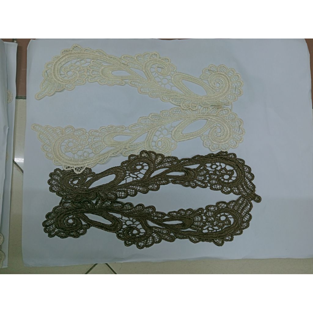 renda kerah jadi/bordir tempel kerah jadi