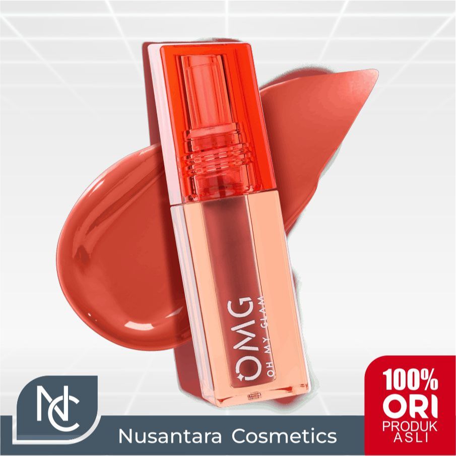 OMG OH MY GLAM Glassy Lip Tint 2g - Lip Tint Warna Intense Tahan 12 Jam Lipstik