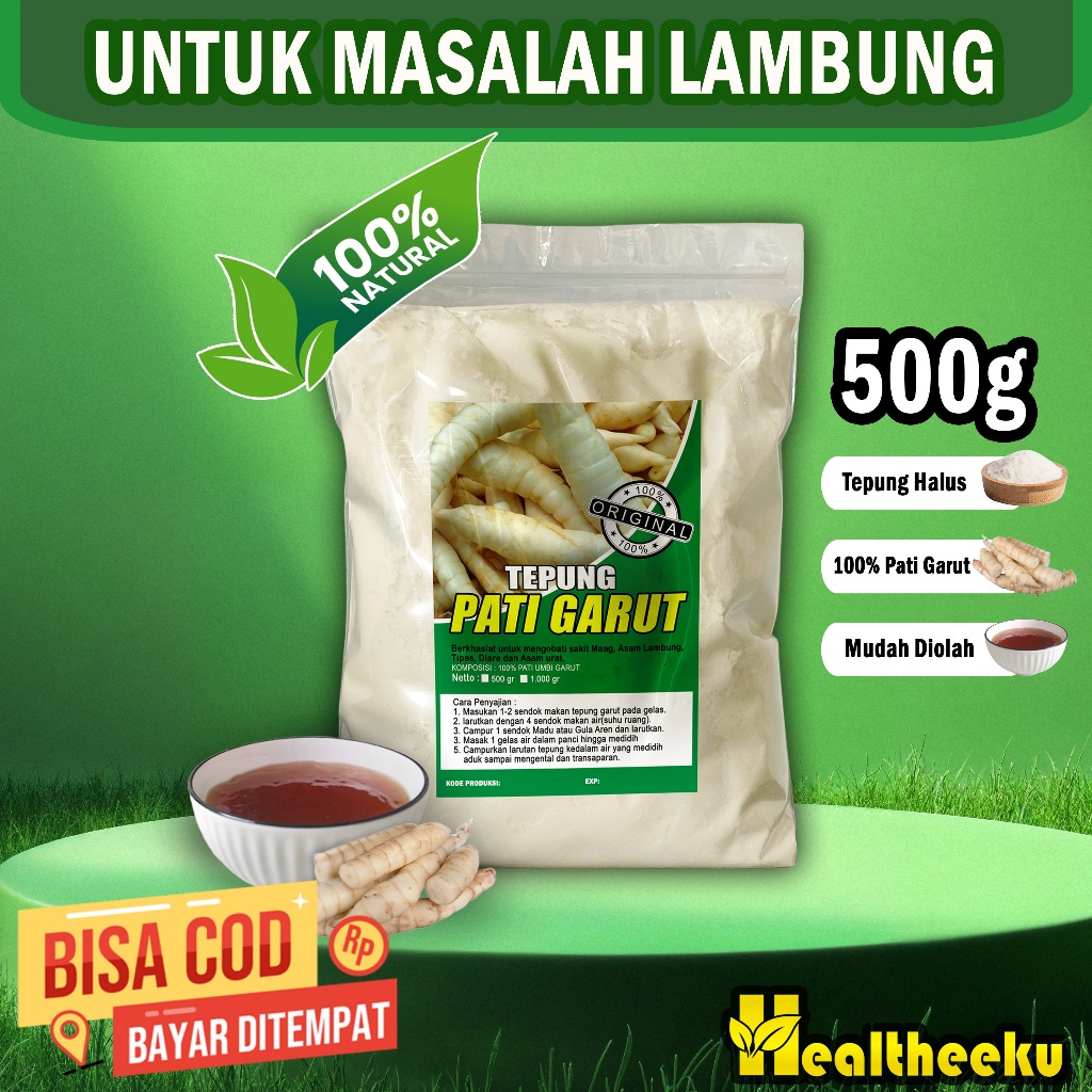 

Tepung Garut Premium 500 Gram/Pati Asam Lambung/Angkrik