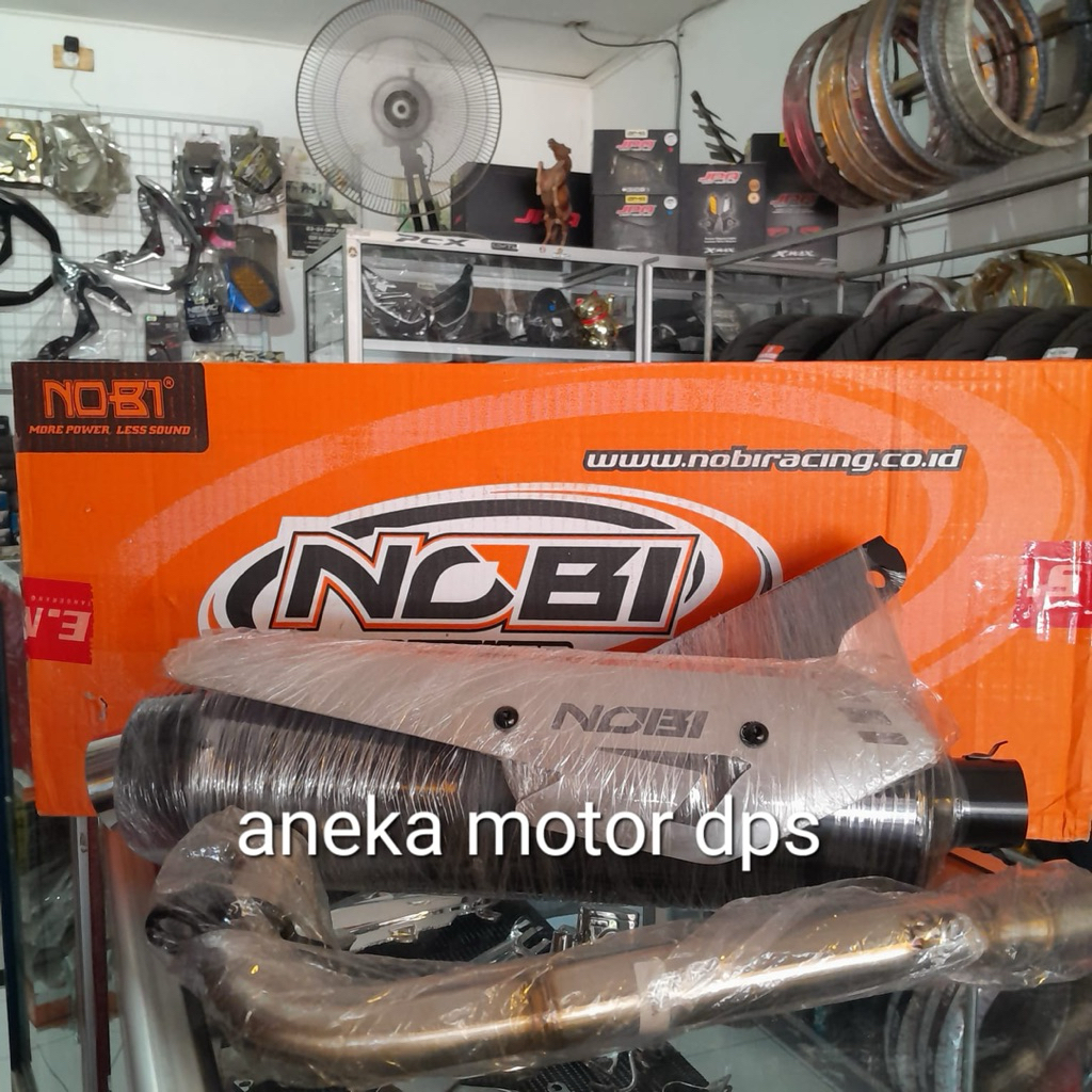 KNALPOT NOB1 BOLD SS WARNA BLACK FULL SYSTEM MIO NMAX GENIO BEAT VARIO 125