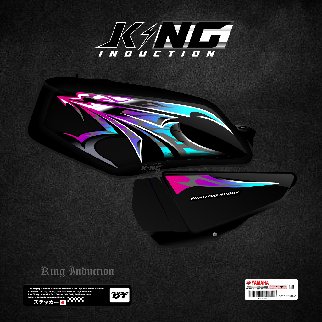 STRIPING RX KING TRANSPARAN HOLOGRAM DRAGON 2006 - STICKER RX KING VARIASI MOTIF DRAGON TERLARIS
