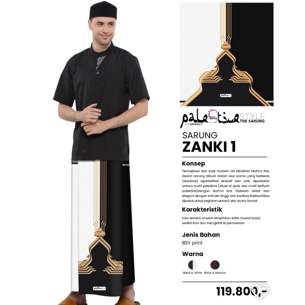 defect sarung rabbani palestina zanki 1 original terdapat rijek