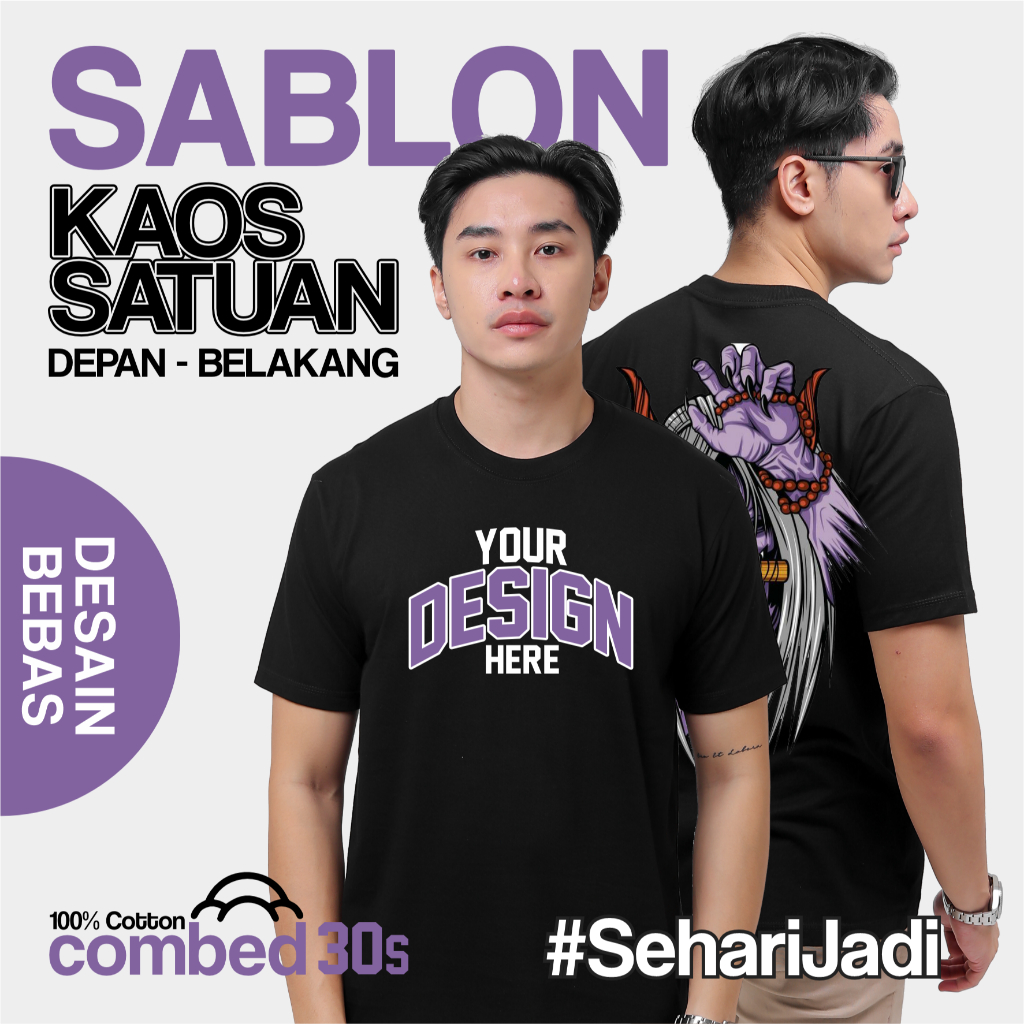 [Sehari Jadi] Sablon Kaos Custom Satuan Desain Suka-suka / Kaos Sablon Custom / Custom Kaos Sablon /