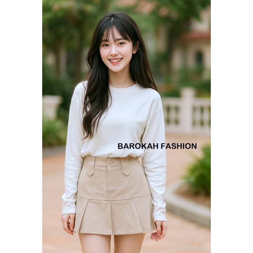 ROK MINI / ROK KANCING DEPAN / ROK PENDEK WANITA / ROK SOFT JEANS 6933