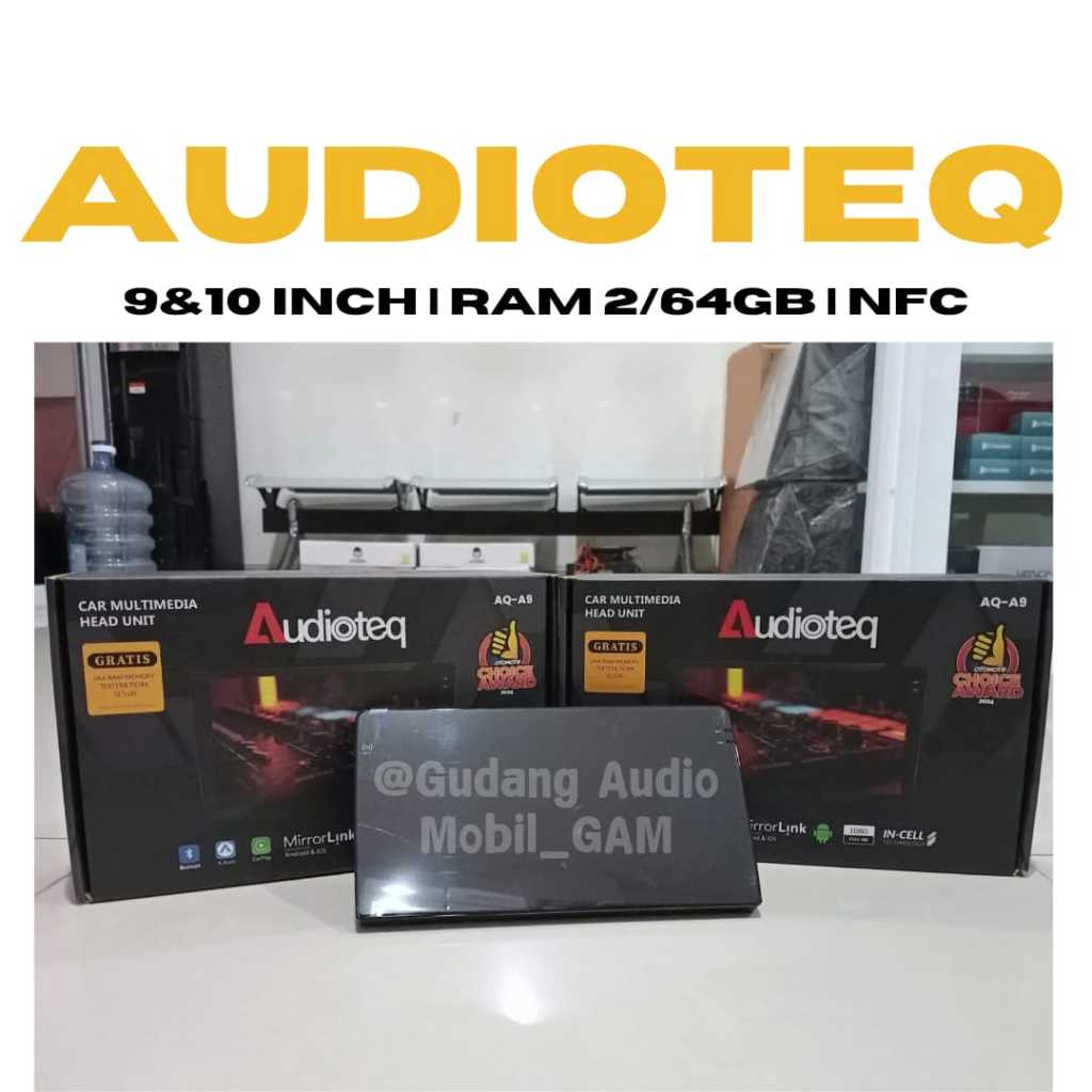 Android Mobil NFC Audioteq 9" & 10" INCH Ram 2/64GB Inch