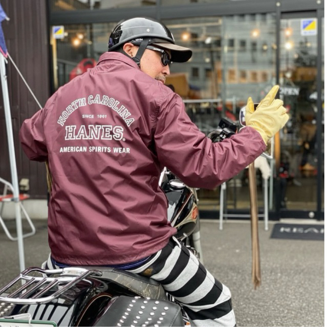 hanes usa vintage original coach jacket jaket motor biker windbreaker burgundy maroon anti air tahan