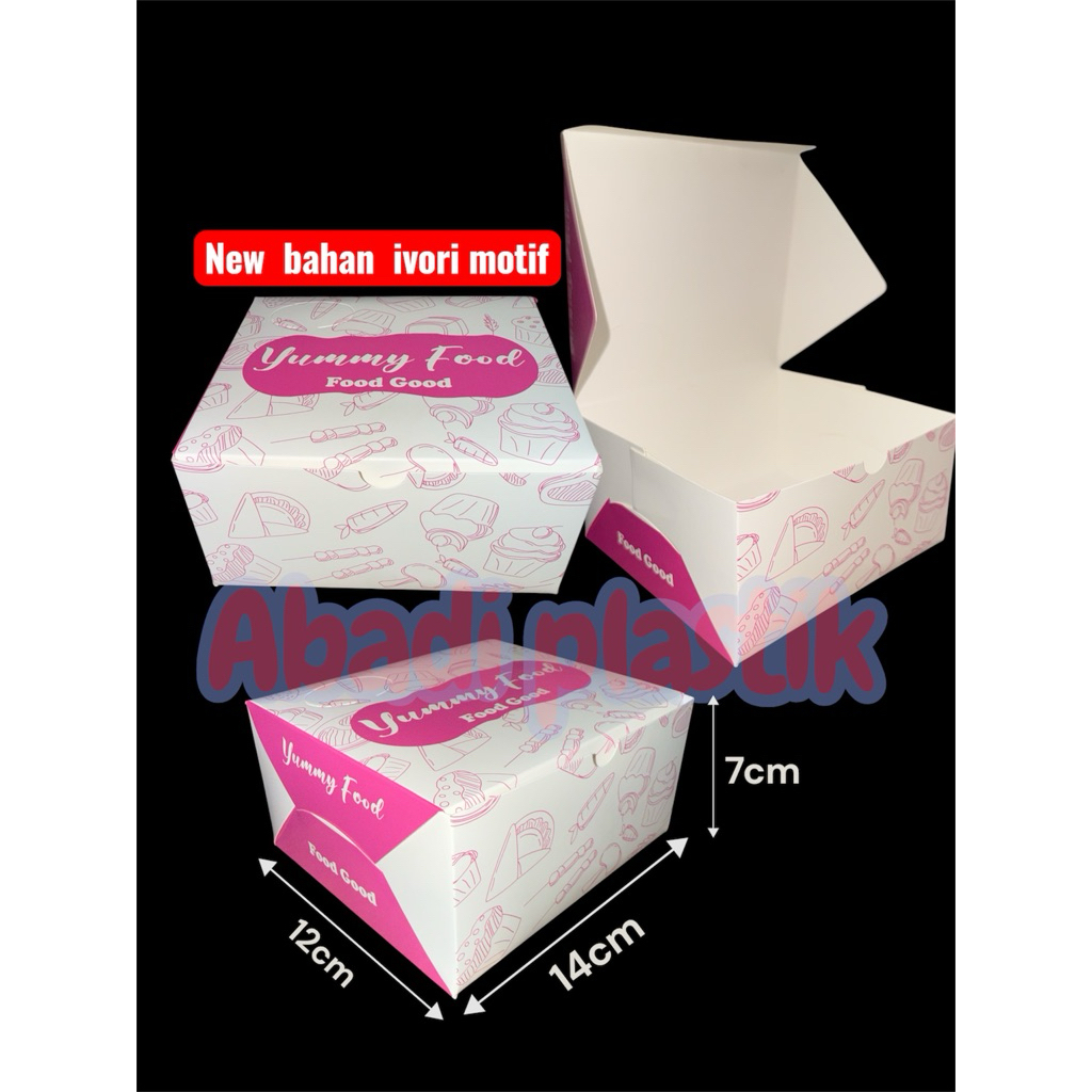 DUS KUE IVORY MOTIF/DUS KUE 12x14/DUS MOTIF /BOX KUE 12x14 -100pcs